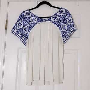Blue detailed blouse